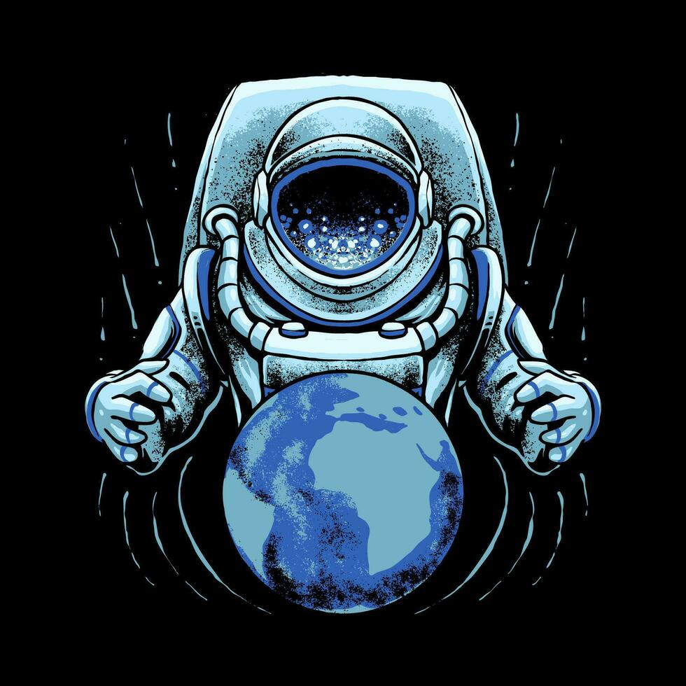 astronaute avec Terre vecteur illustration