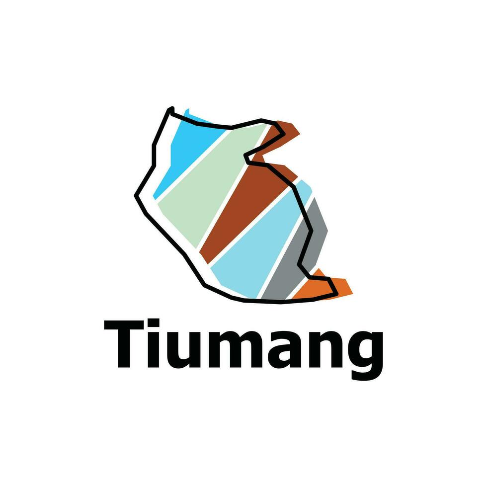 carte de Tiumang ville moderne contour, haute détaillé vecteur illustration conception modèle, adapté pour votre entreprise