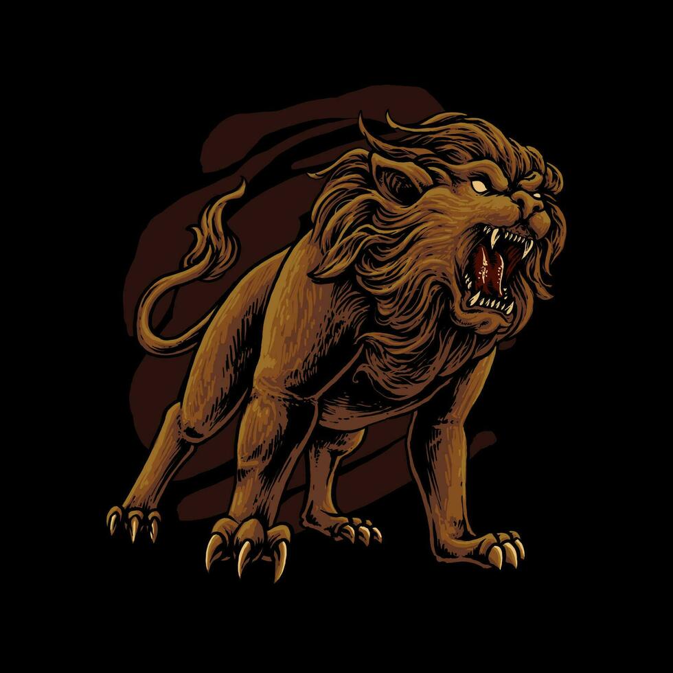 plein corps Lion vecteur illustration