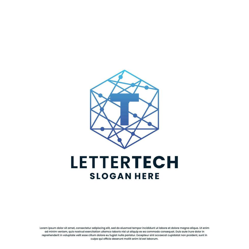 Créatif lettre t technologie, science, laboratoire, Les données l'informatique logo conception pour votre affaires identité vecteur