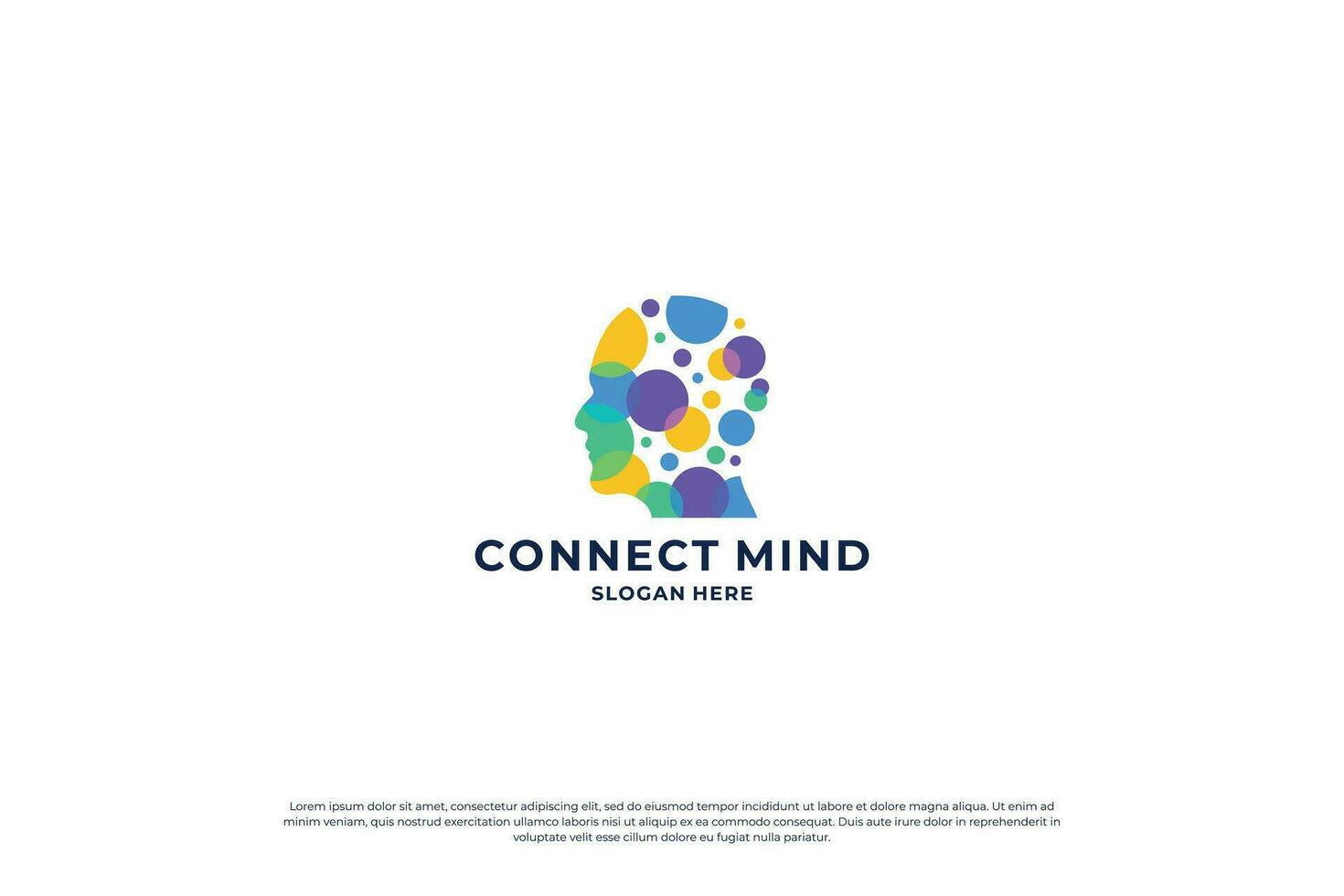 coloré Humain cerveau lien logo conception. esprit connexion, intelligent homme logo concept. vecteur