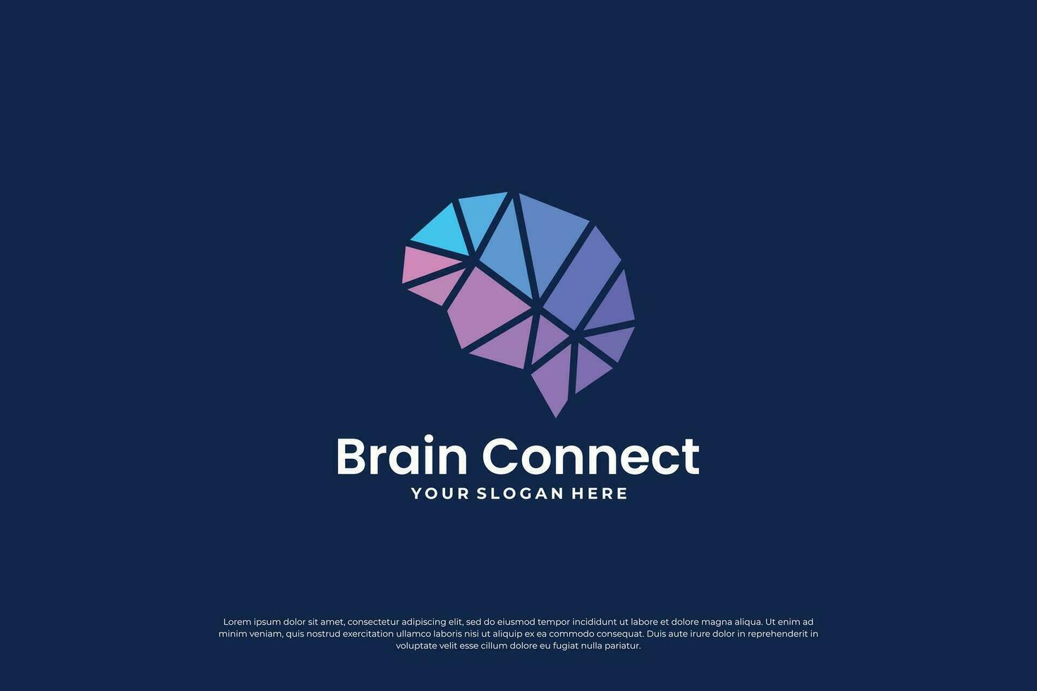numérique cerveau lien logo conception. vecteur