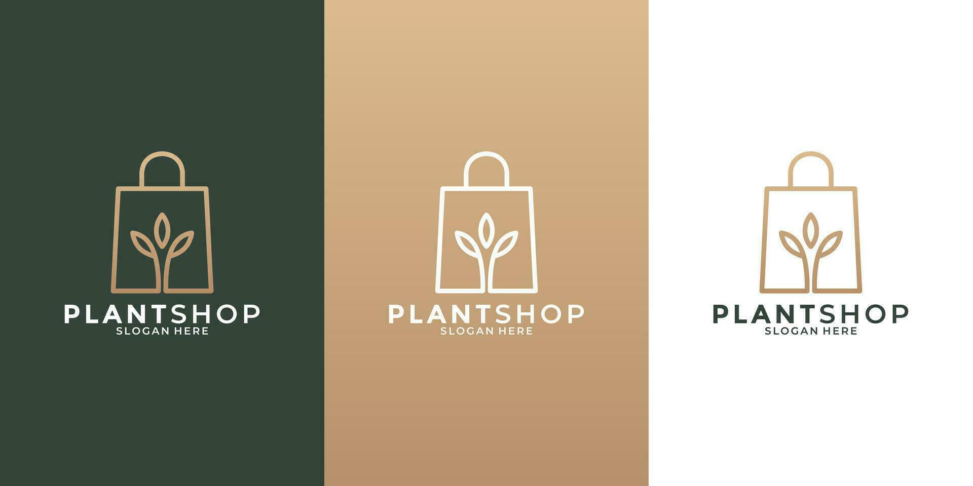 plante magasin logo conception modèle avec d'or Couleur pour votre affaires vecteur