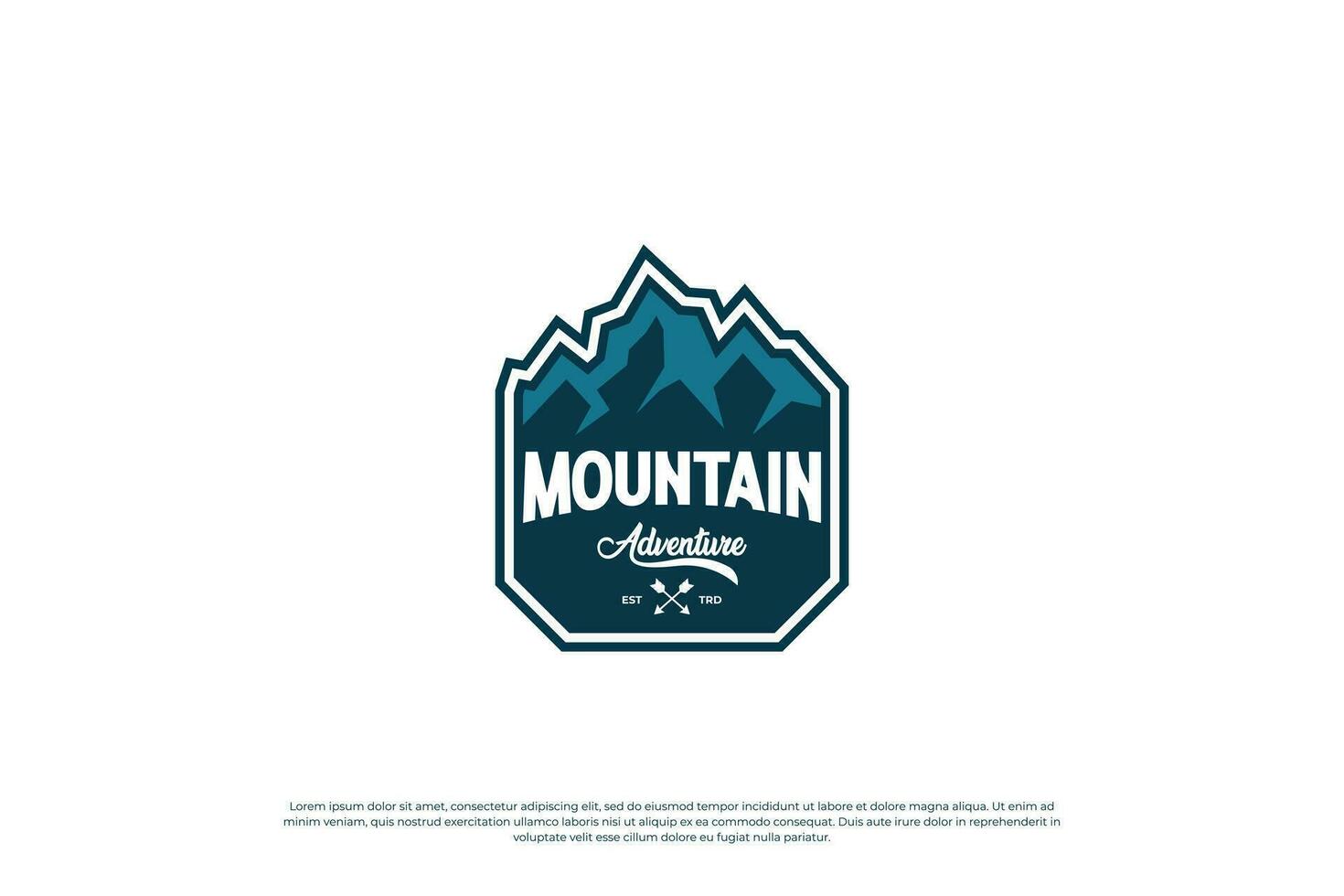 Montagne exploration logo conception. Montagne Voyage emblème. Montagne expédition aventurier. vecteur