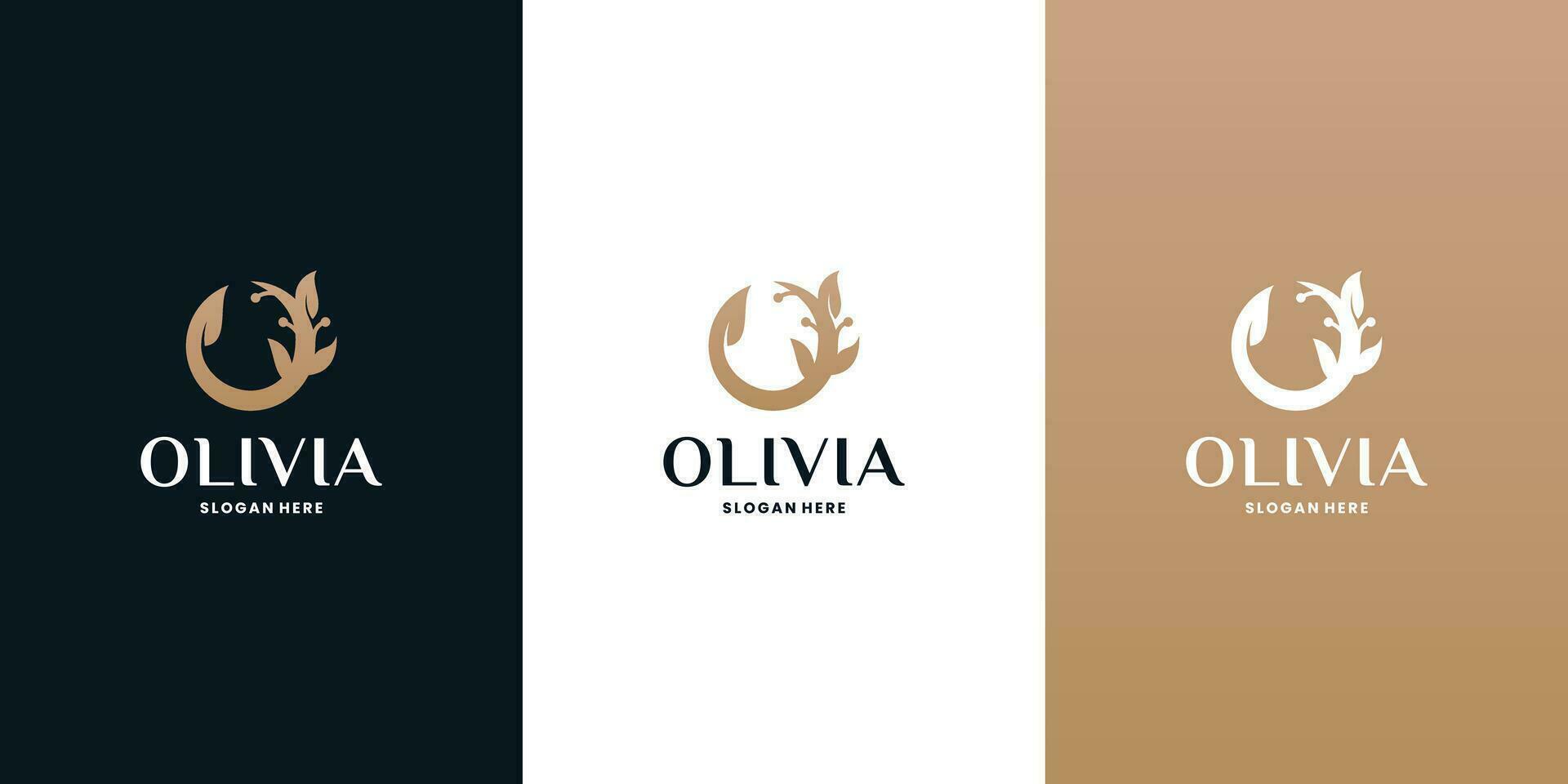 Olivier, olive pétrole logo conception pour cosmétique et beauté se soucier vecteur