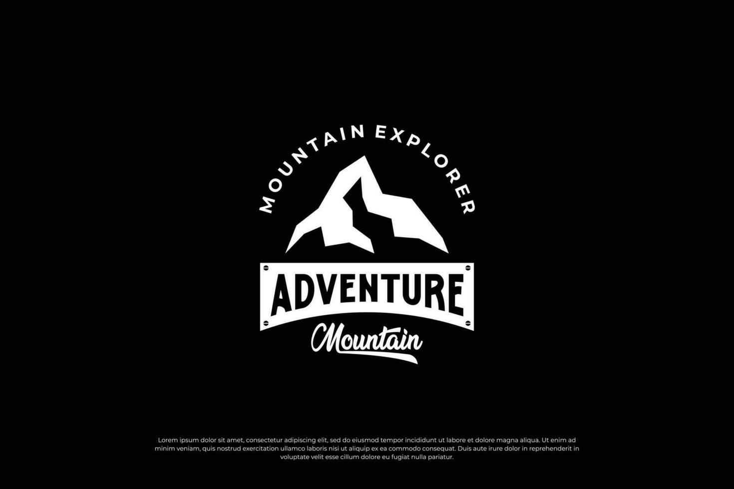 aventure logo. Montagne exploration logo conception modèle. grimpeur badge conception. vecteur