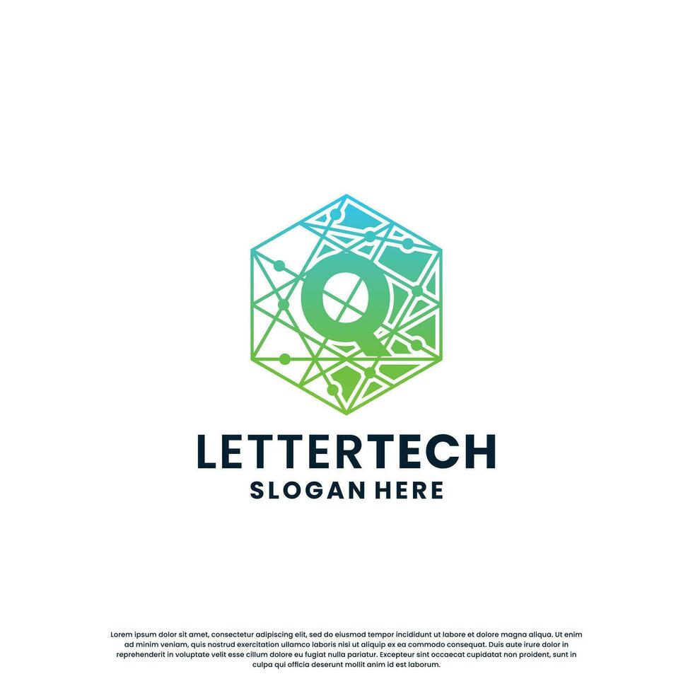 moderne lettre q logo conception avec pente Couleur pour La technologie et science affaires entreprise. vecteur