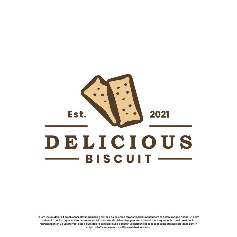 biscuit produit étiquette logo conception. biscuit ancien emblème logo. vecteur