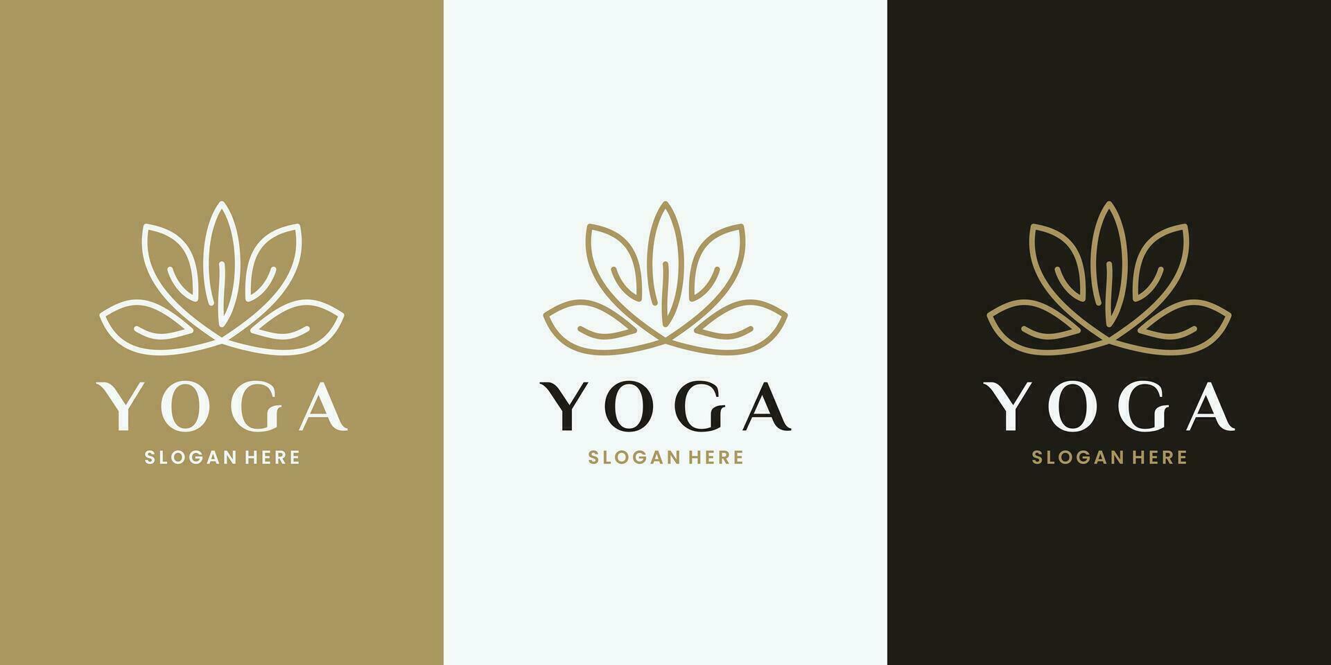 lotus fleur yoga symbole logo conception vecteur. d'or féminin vecteur