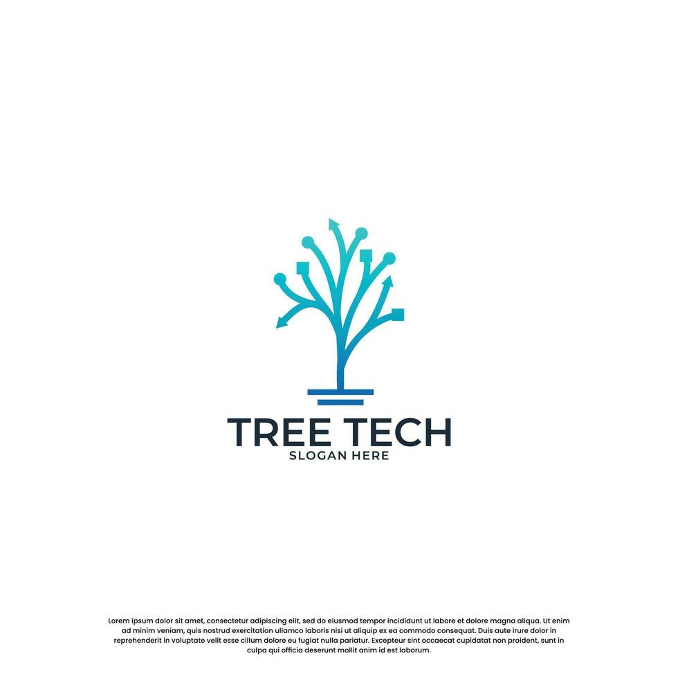 moderne arbre technologie logo conception. croissance La technologie logo inspiration vecteur