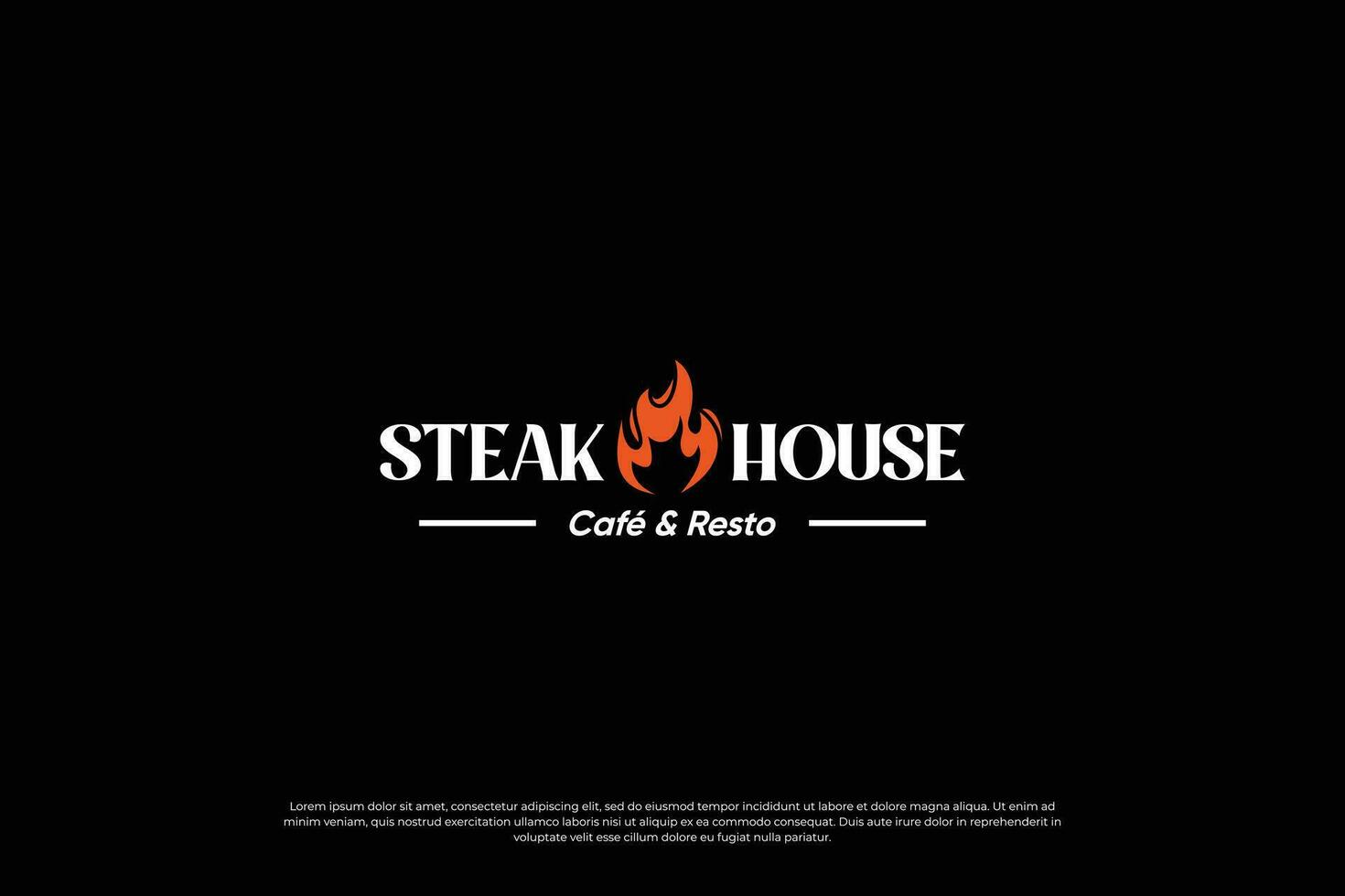 steak loger, barbecue et gril logo conception. rétro étiquette pour restaurant. vecteur