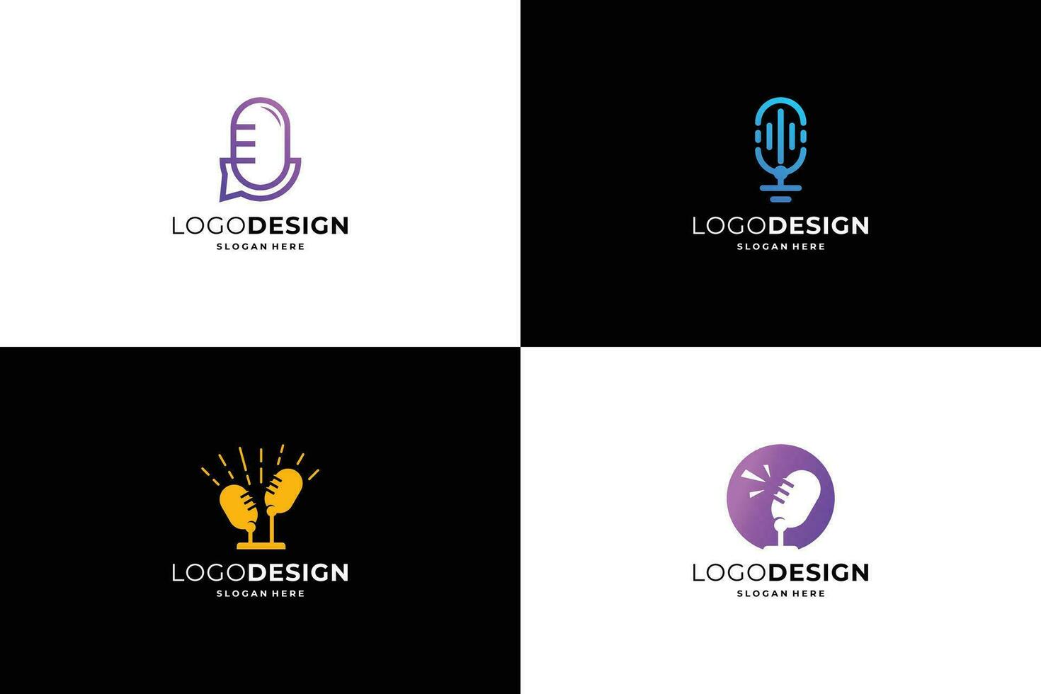 ensemble de Podcast logo conception modèle. vecteur