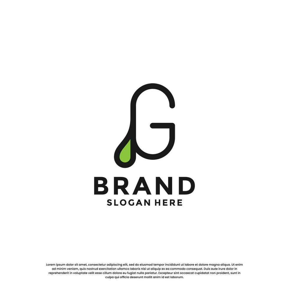 lettre g avec laissez tomber combinaison logo conception inspiration vecteur