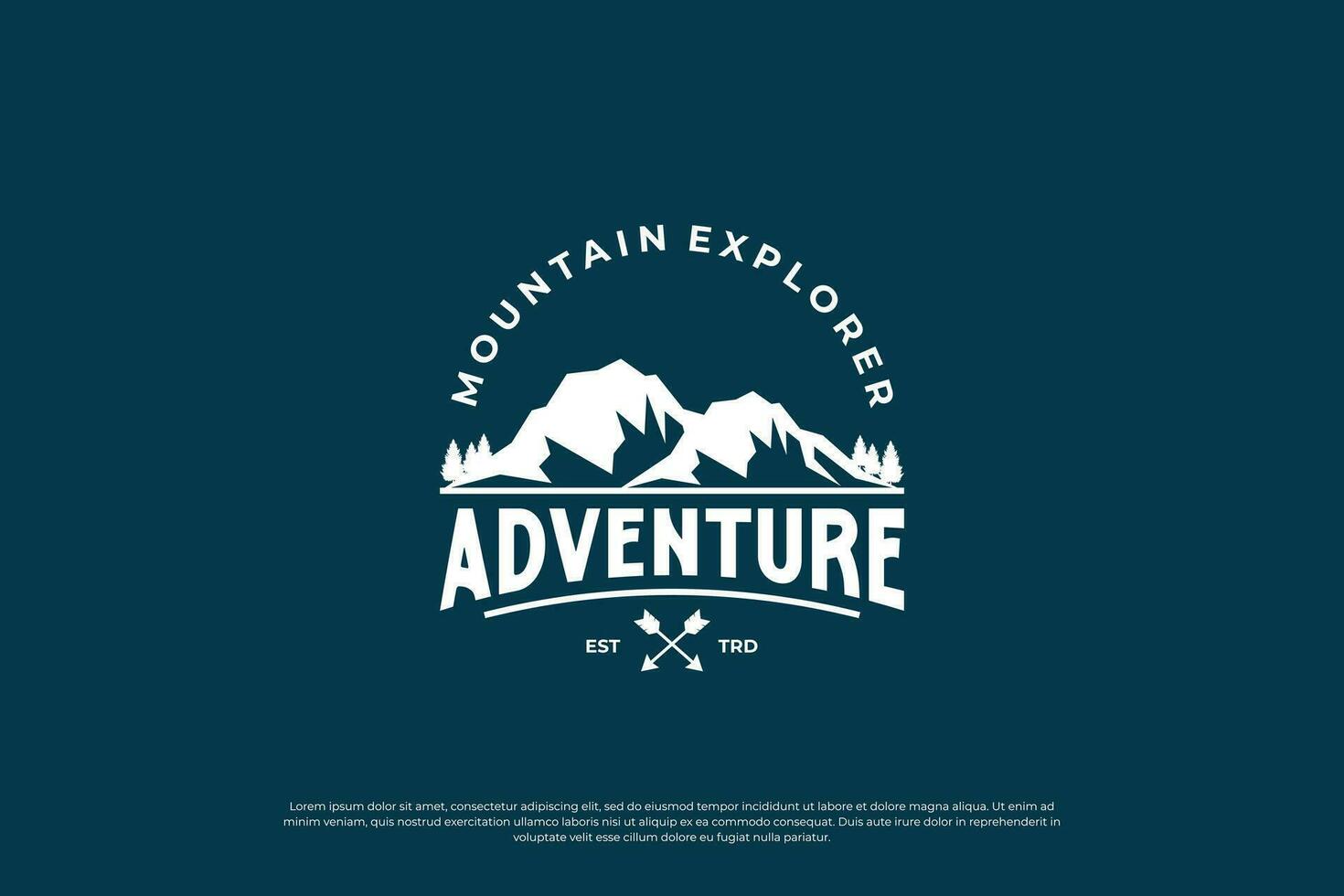Montagne aventure logo conception modèle. vecteur