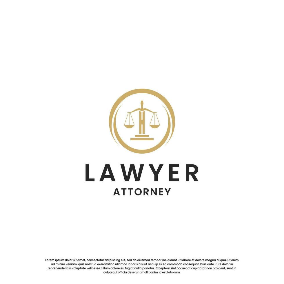 loi logo conception. avocat, avocat logo modèle. vecteur