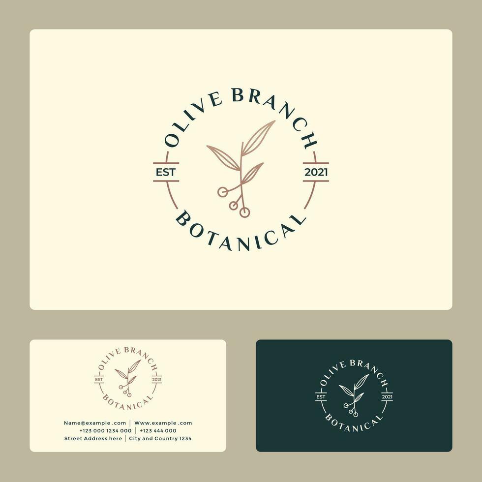 Créatif ancien olive branche logo conception pour votre affaires spa, mode, cosmétique, et santé vecteur