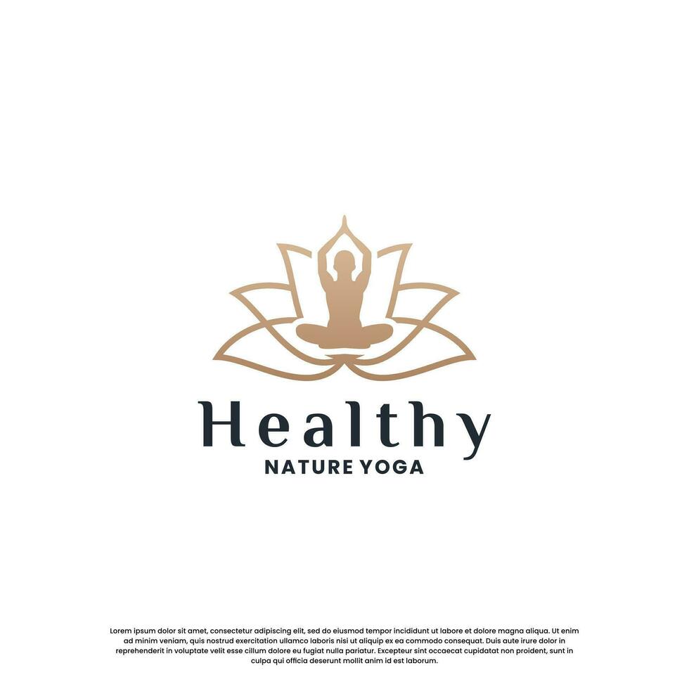 yoga logo conception pour Humain en bonne santé. luxe yoga logo inspiration. vecteur