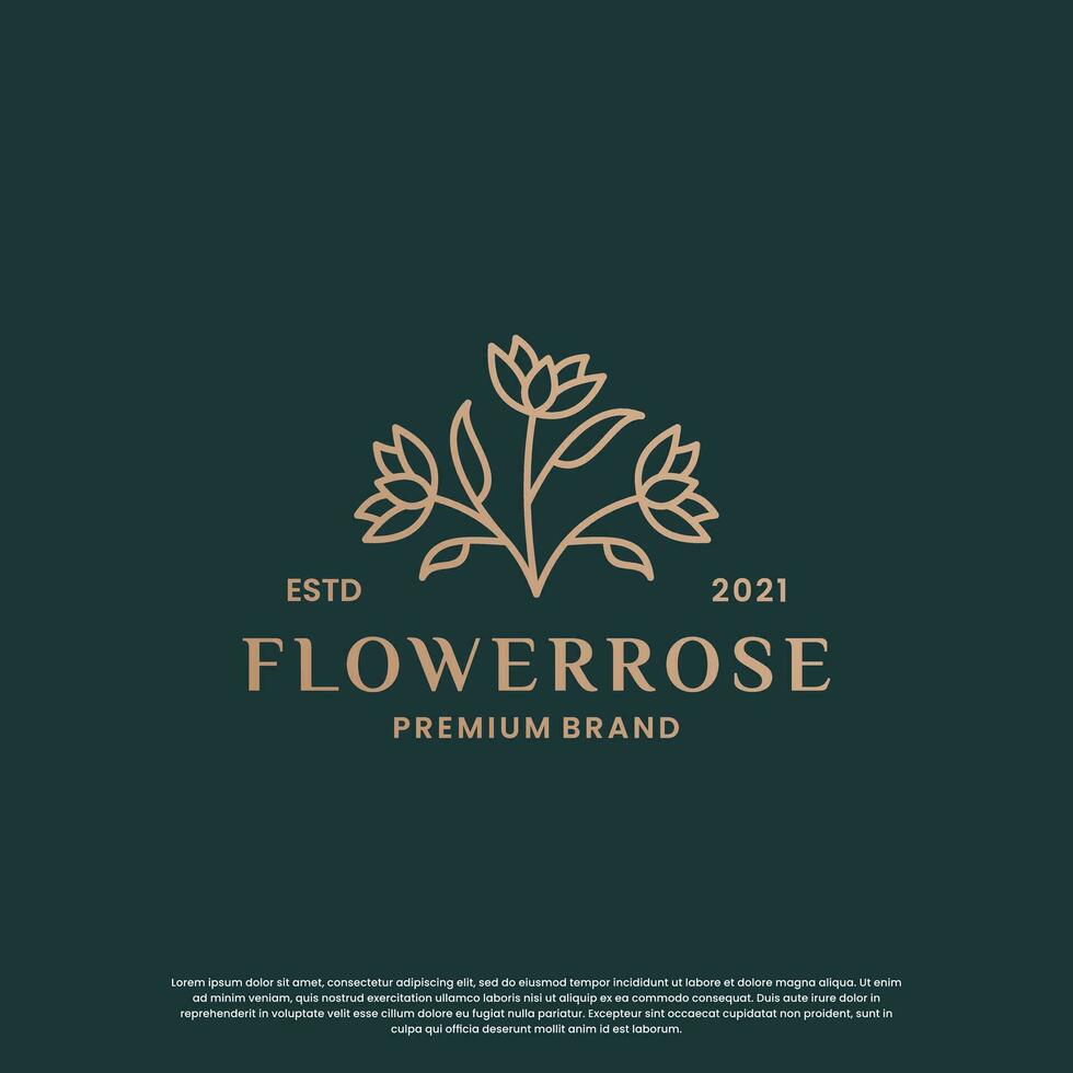 luxe logo conception pour votre entreprise. d'or Rose fleur logo vecteur