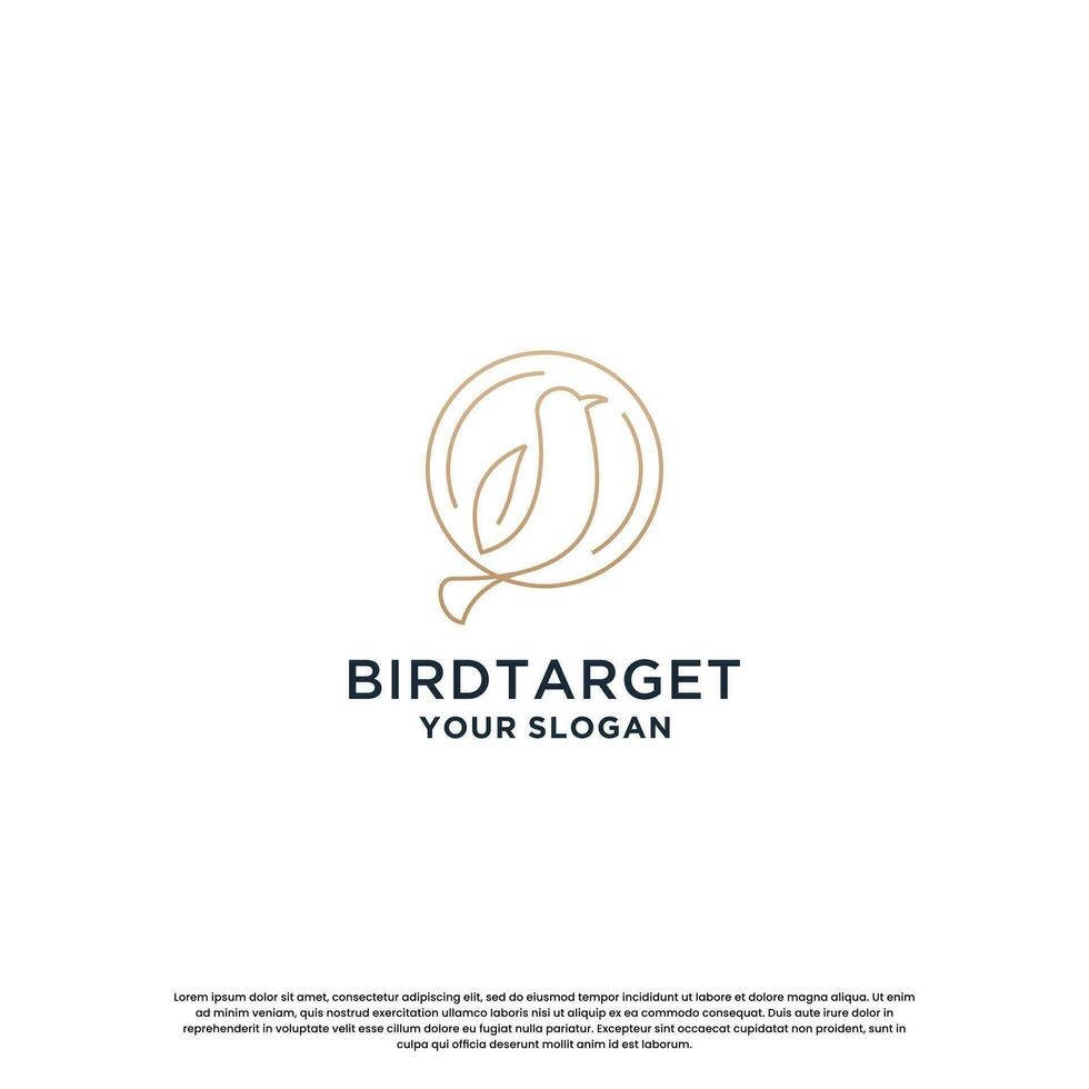 oiseau ligne logo conception. moderne oiseau cible logo modèle. vecteur