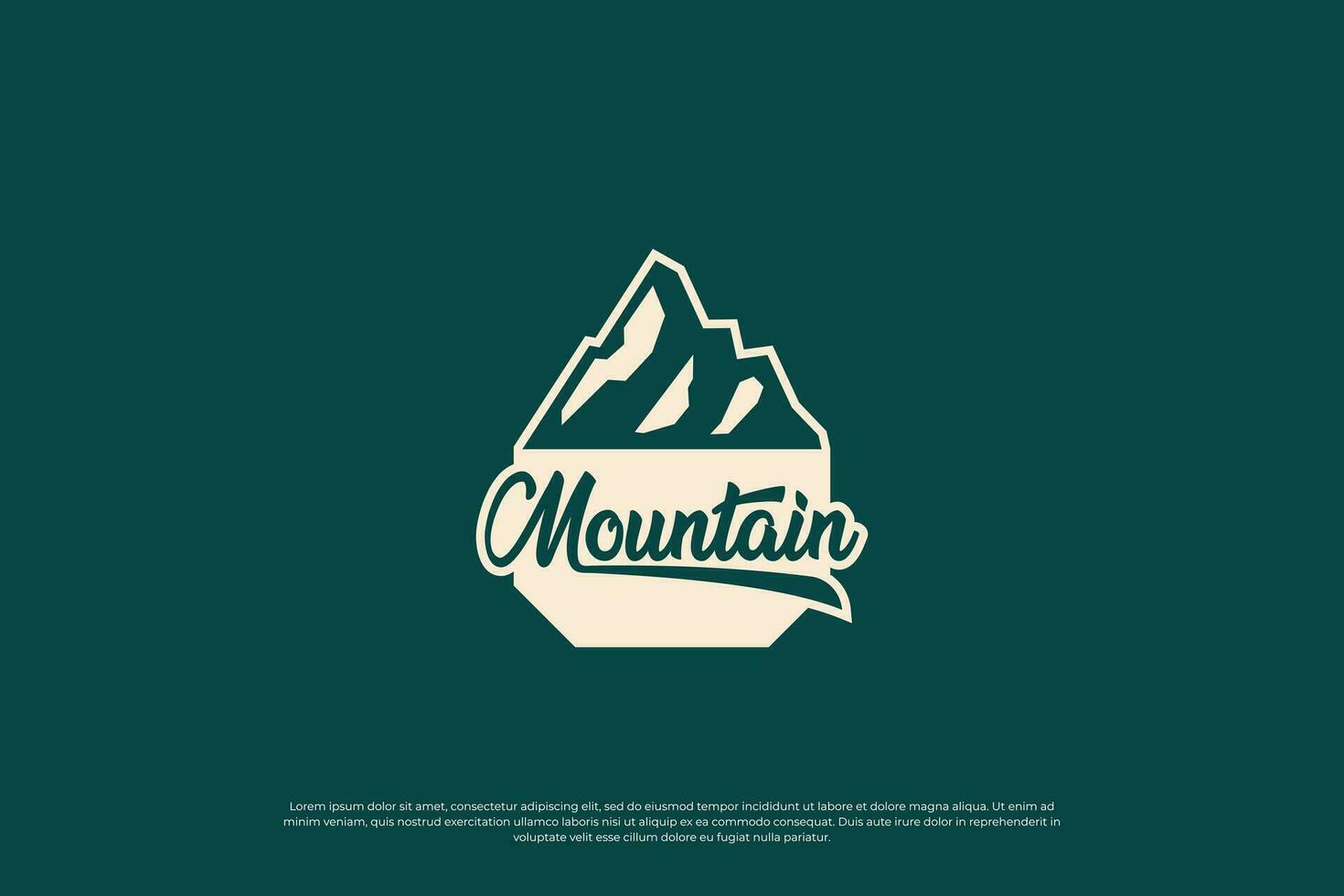 Montagne exploration badge logo conception. Montagne Voyage emblème. Montagne expédition conception. vecteur