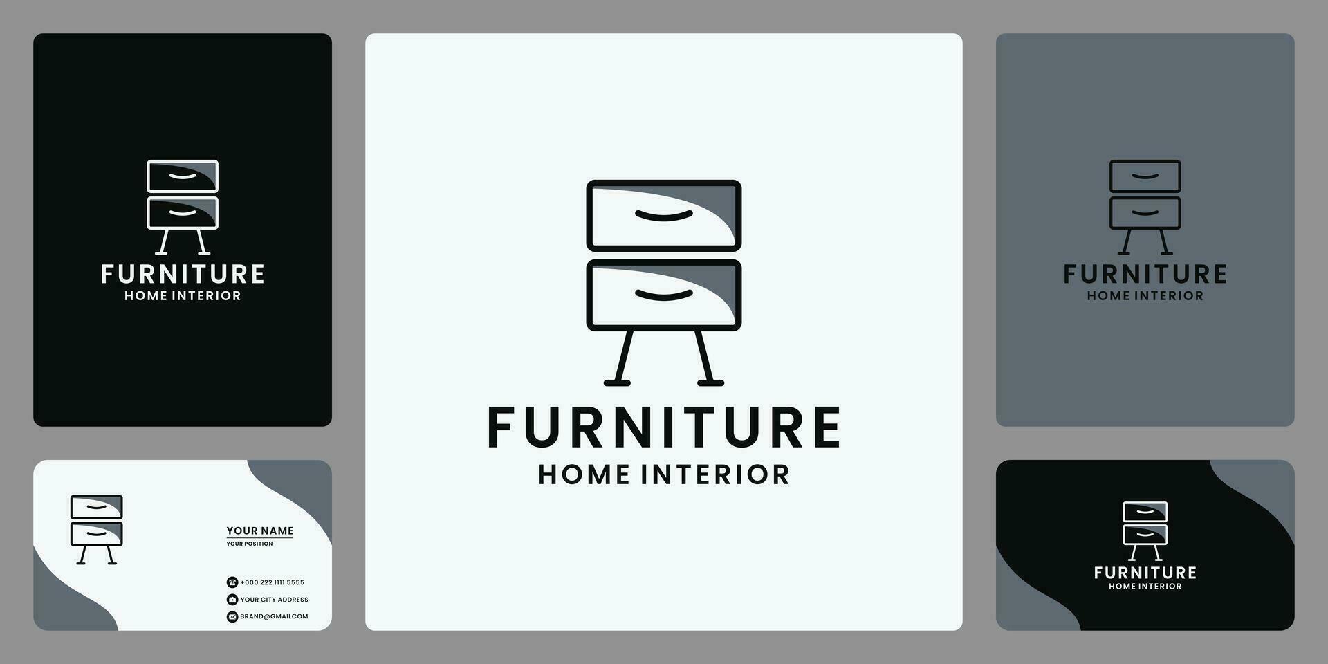 propriété intérieur meubles logo conception vecteur