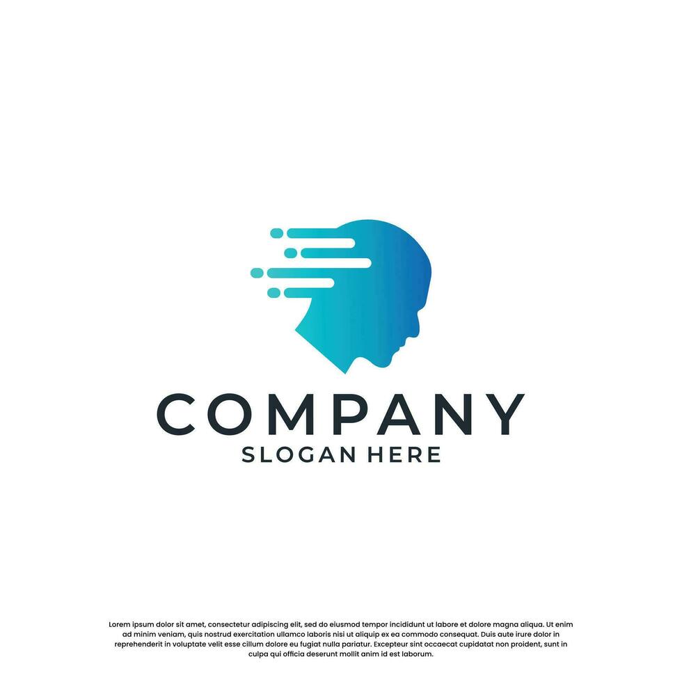 tête technologie logo conception, intelligent La technologie pour La technologie affaires entreprise vecteur