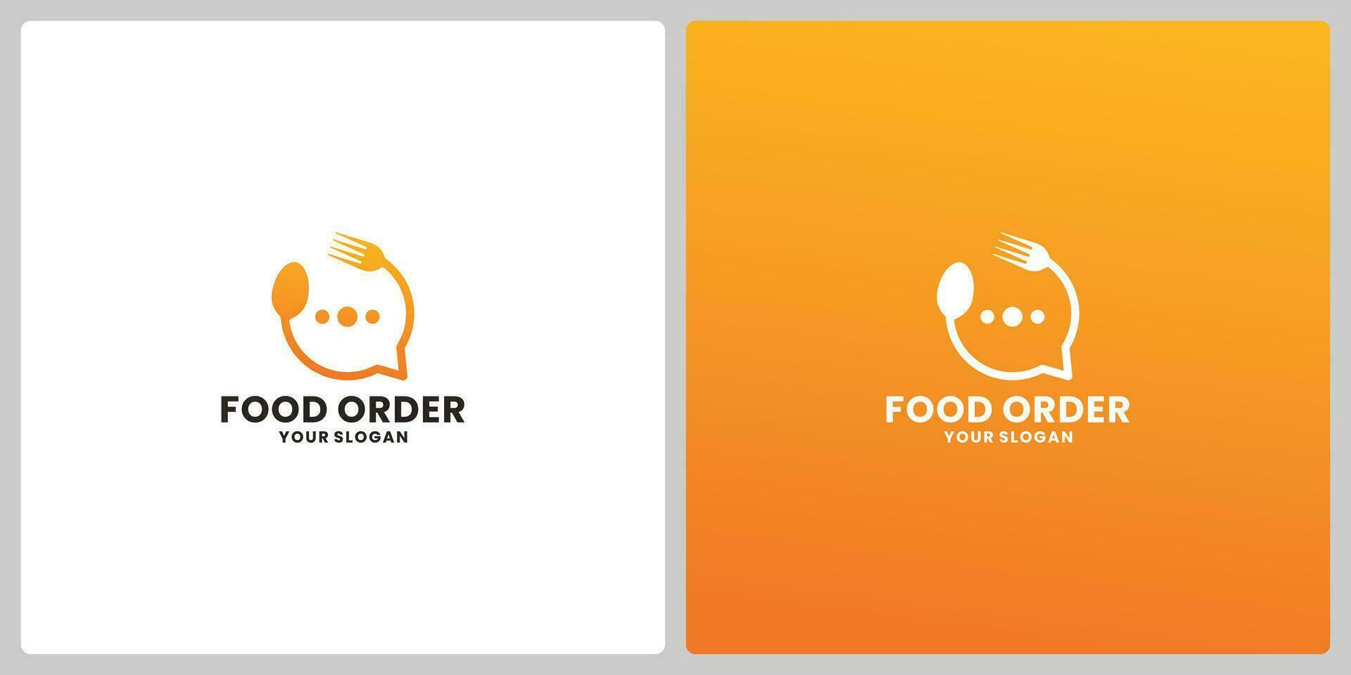 nourriture commande logo conception pour livraison affaires vecteur