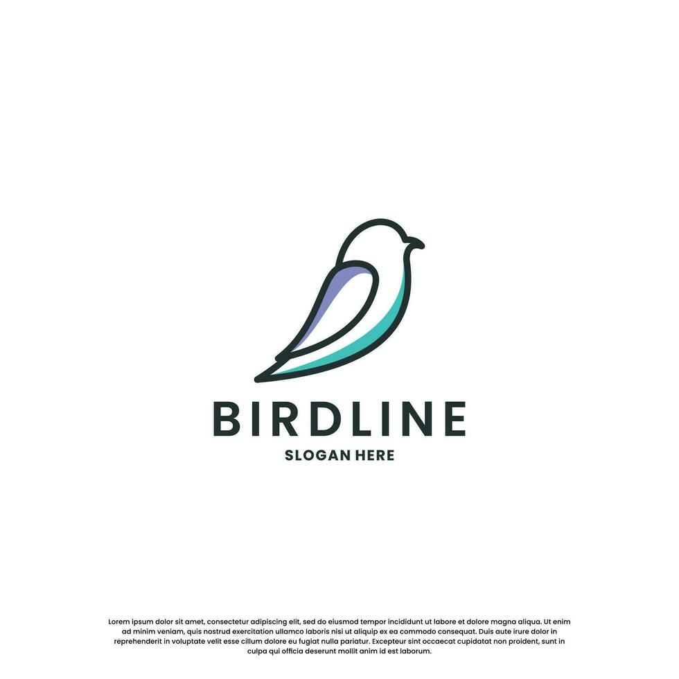 moderne oiseau ligne logo conception. minimaliste oiseau logo modèle. vecteur