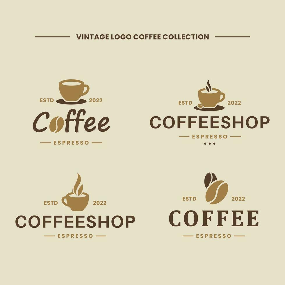 collections de ancien café logo conception. vecteur