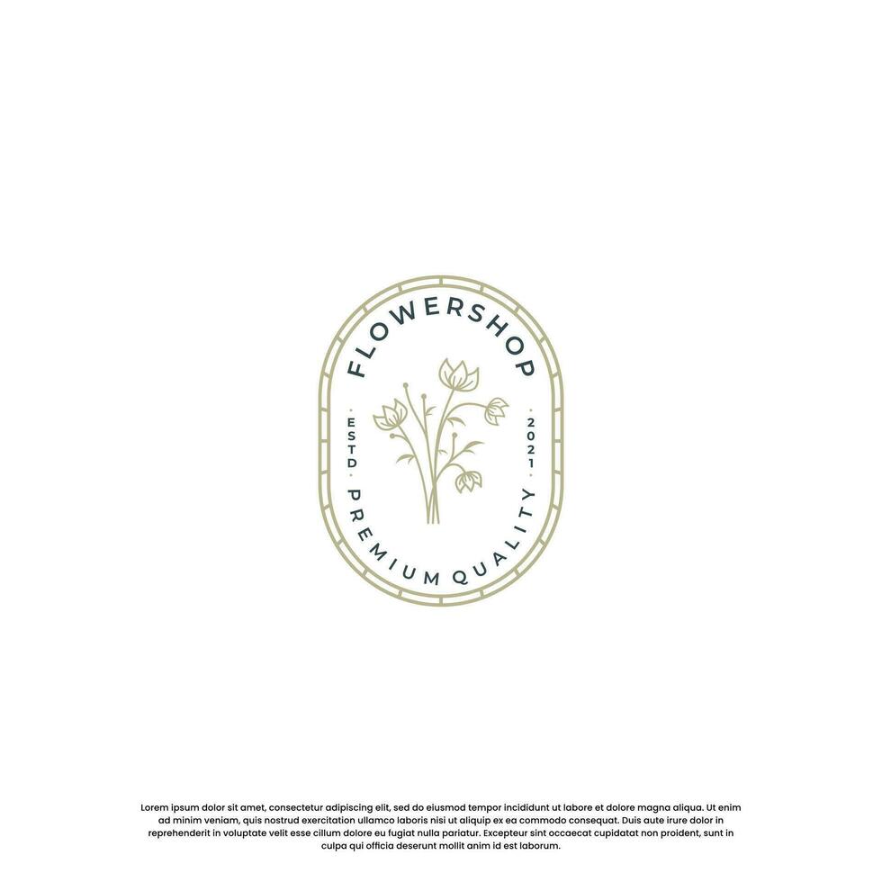 fleur magasin logo conception ancien. logo pour plante et fleur affaires vecteur