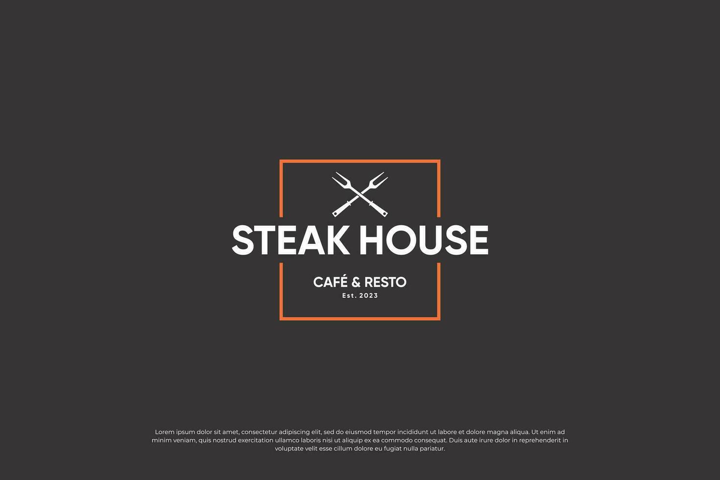 steak maison emblème logotype avec ancien style. vecteur
