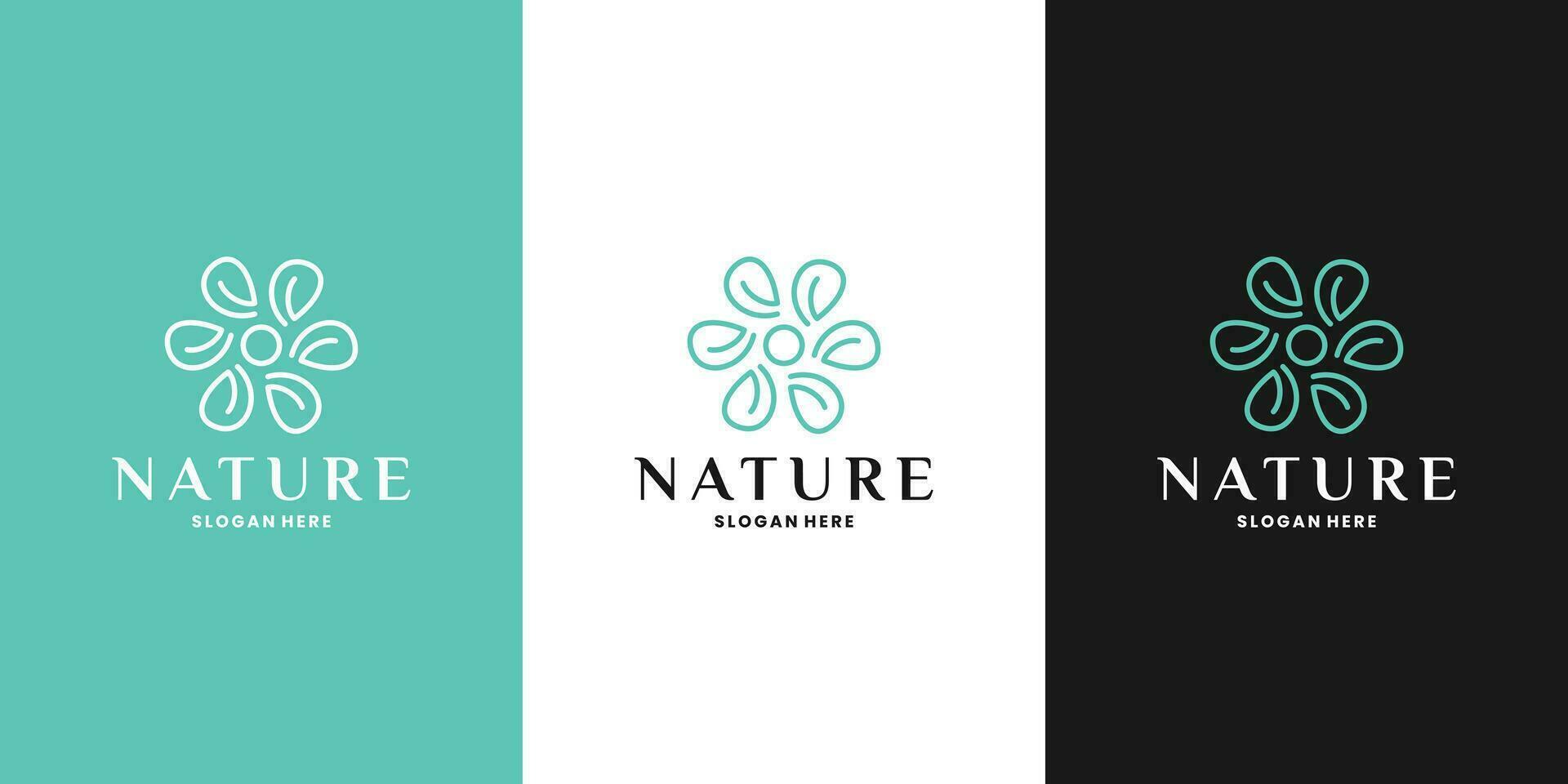 féminin la nature logo conception pour salon, yoga et l'image de marque vecteur