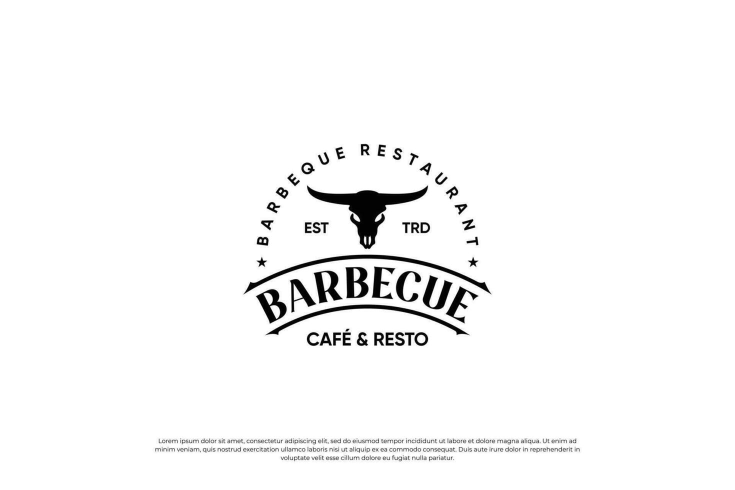 barbecue et gril logo modèle. steak maison vecteur illustration pour restaurant menu badge.