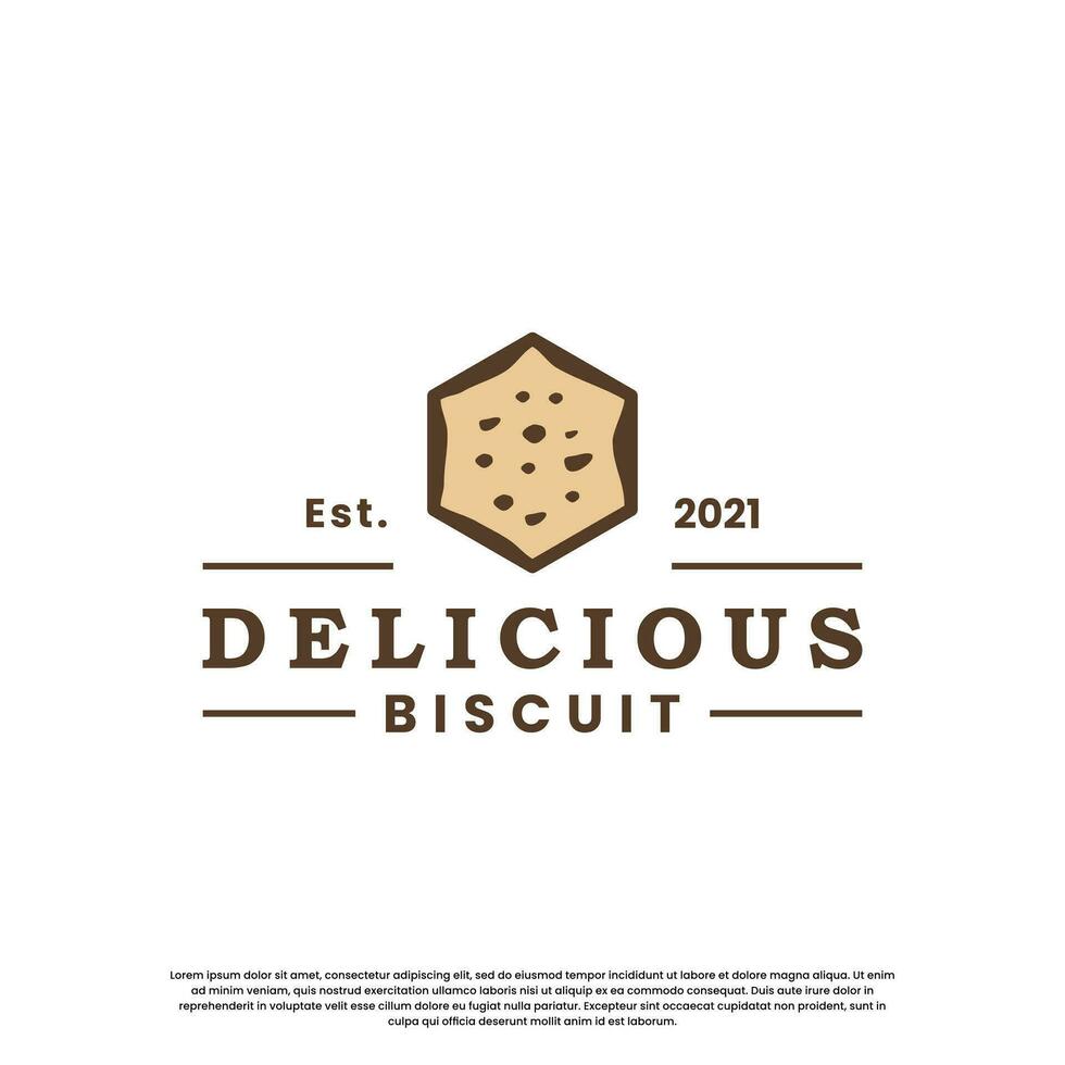 biscuit produit étiquette logo conception. biscuit ancien emblème logo. vecteur