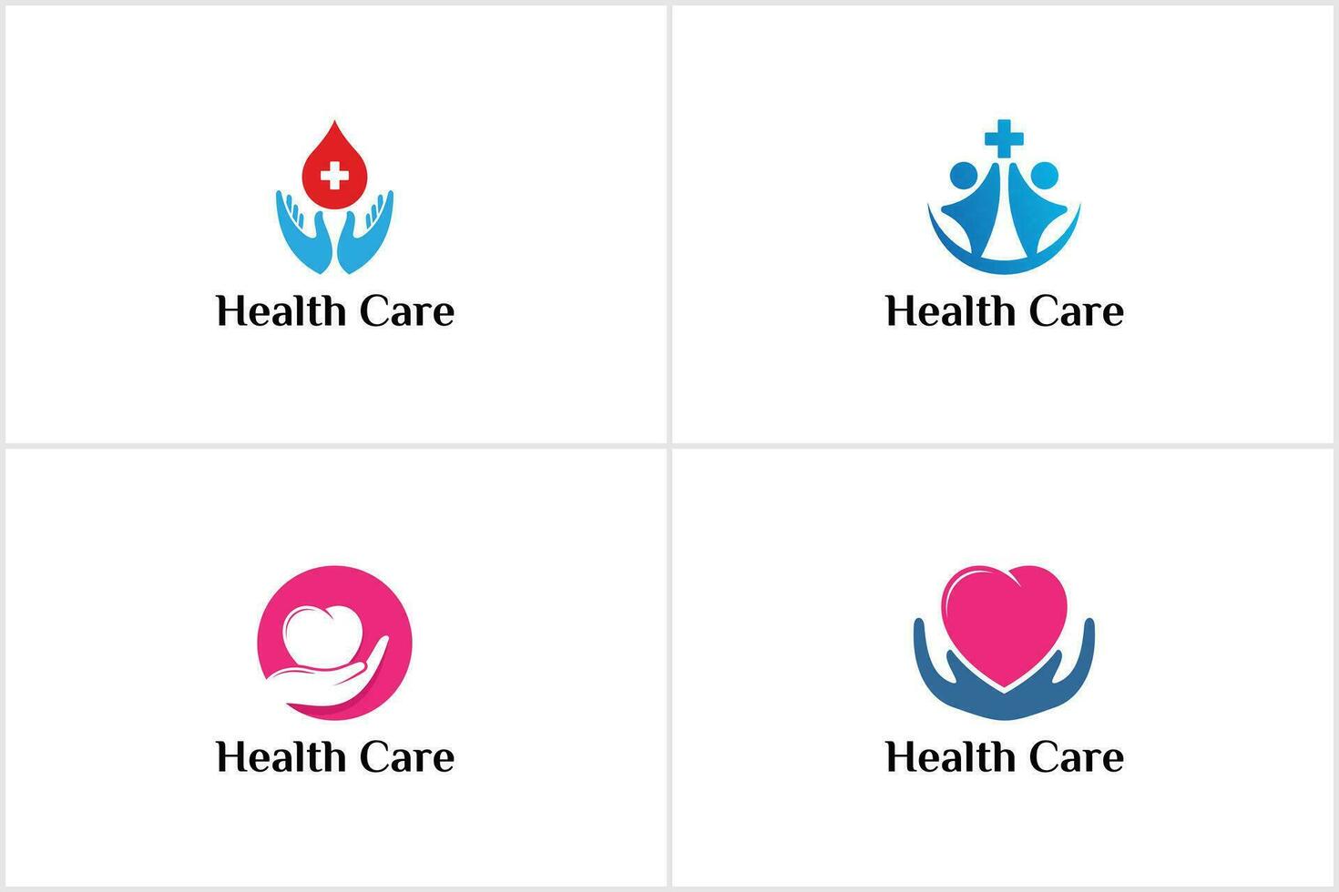 ensemble de Créatif médical soins de santé logo conception collection. vecteur