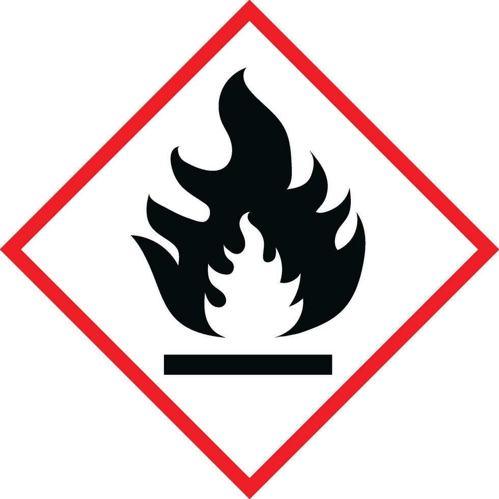 flamme, Feu inflammable matériaux icône vecteur