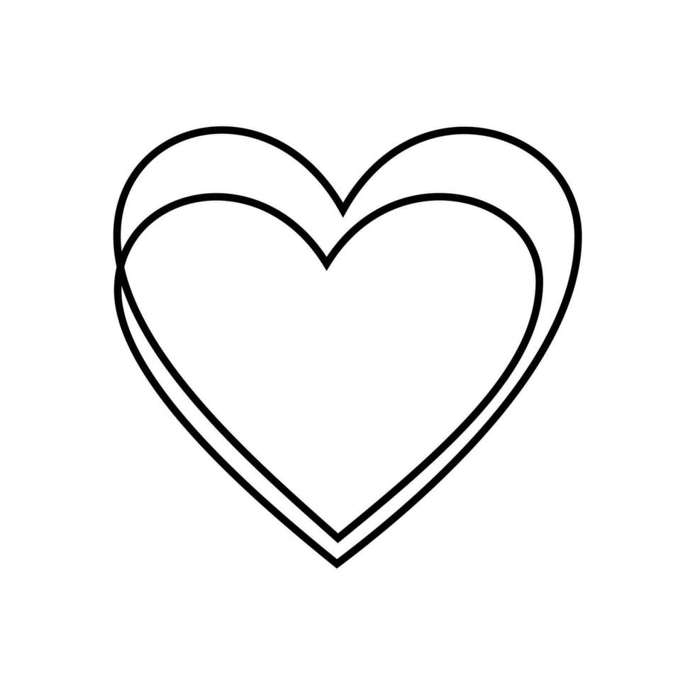 continu un ligne dessin de deux cœur. main dessin deux cœurs. Facile et magnifique l'amour icône. vecteur