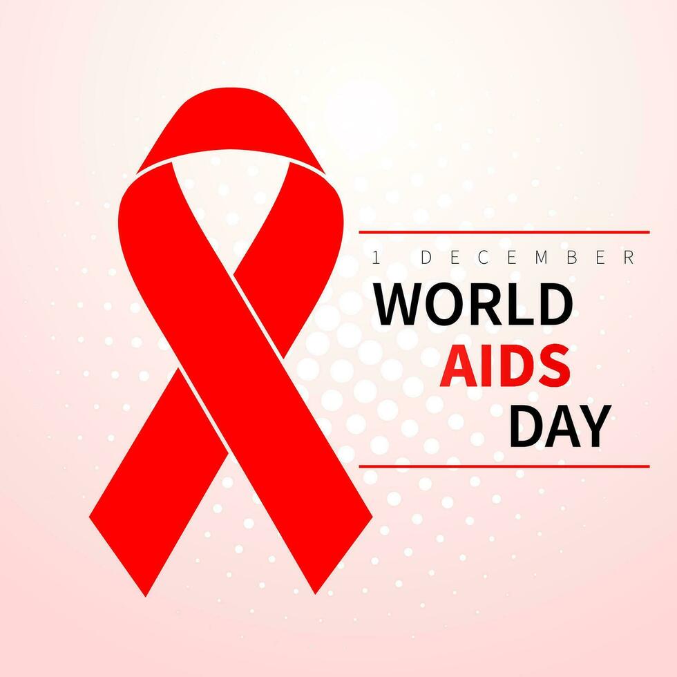 monde sida journée symbole, 1 décembre. réaliste rouge ruban symbole. médical conception. vecteur illustration