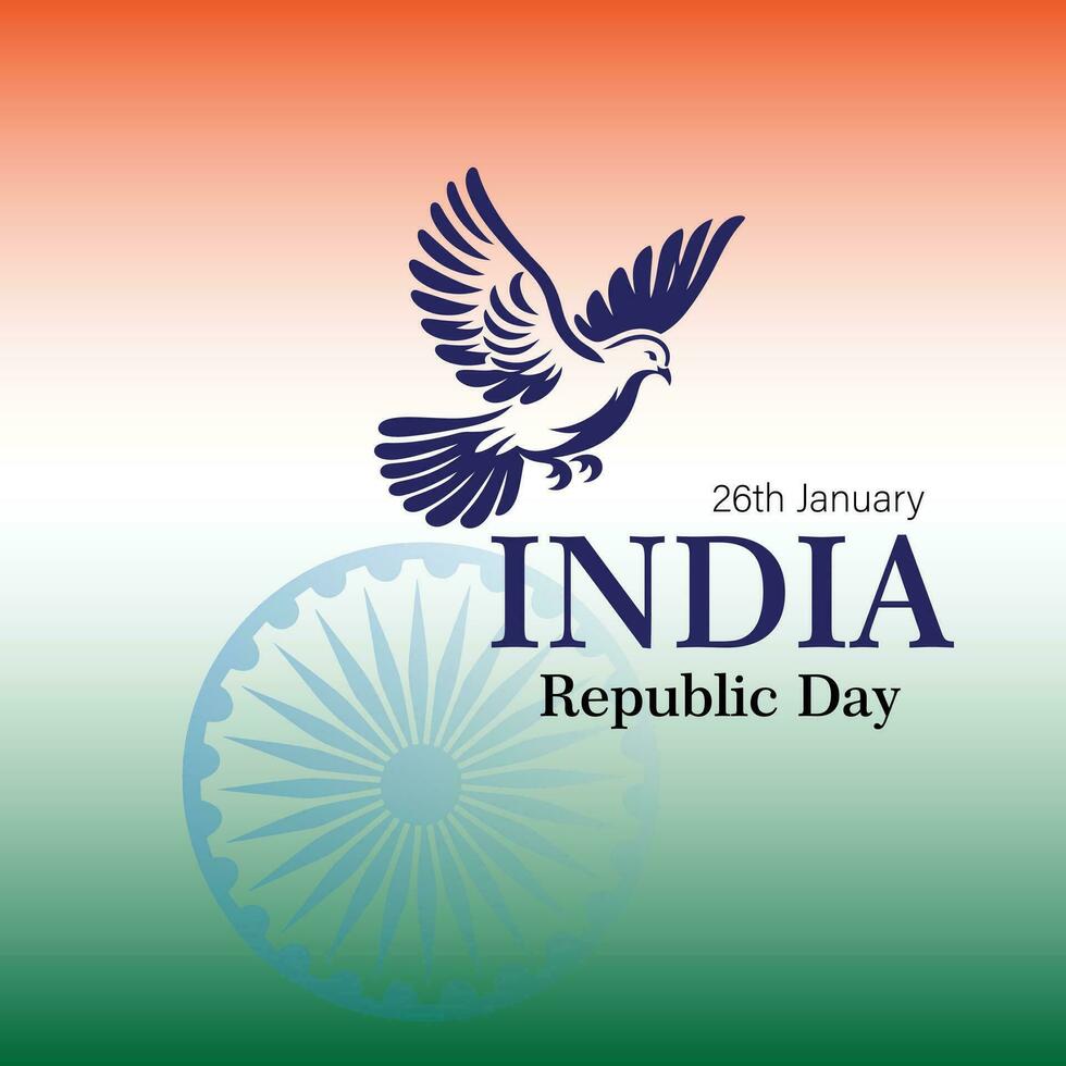 content république journée Inde, 26 Janvier, Indien drapeau gratuit social médias Publier vecteur
