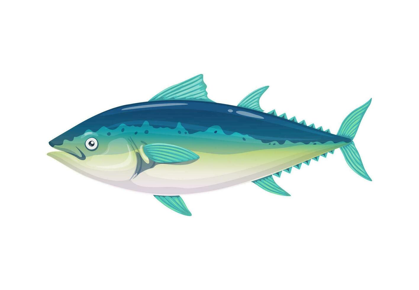 dessin animé thon poisson pour Fruit de mer cuisine restaurant vecteur