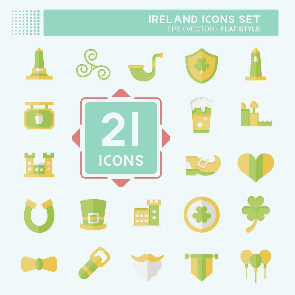 icône ensemble Irlande. en relation à vacances symbole. plat style. Facile conception modifiable. Facile illustration vecteur