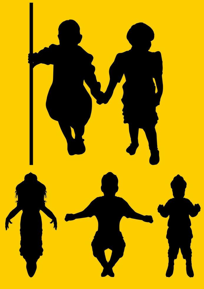 des gamins silhouette illustration vecteur