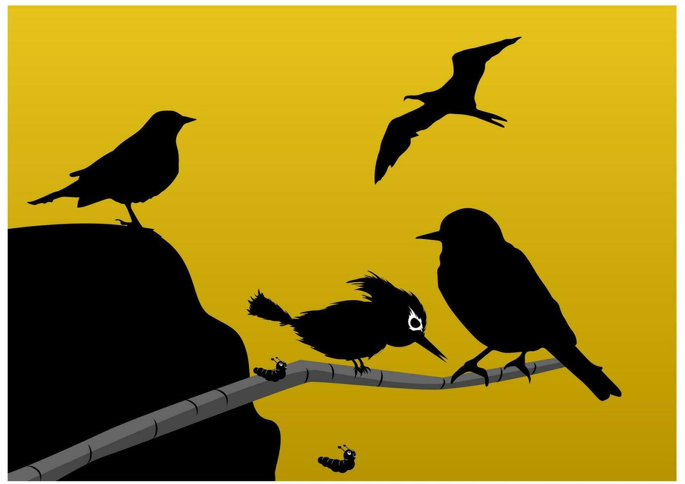 noir des oiseaux, illustration vecteur