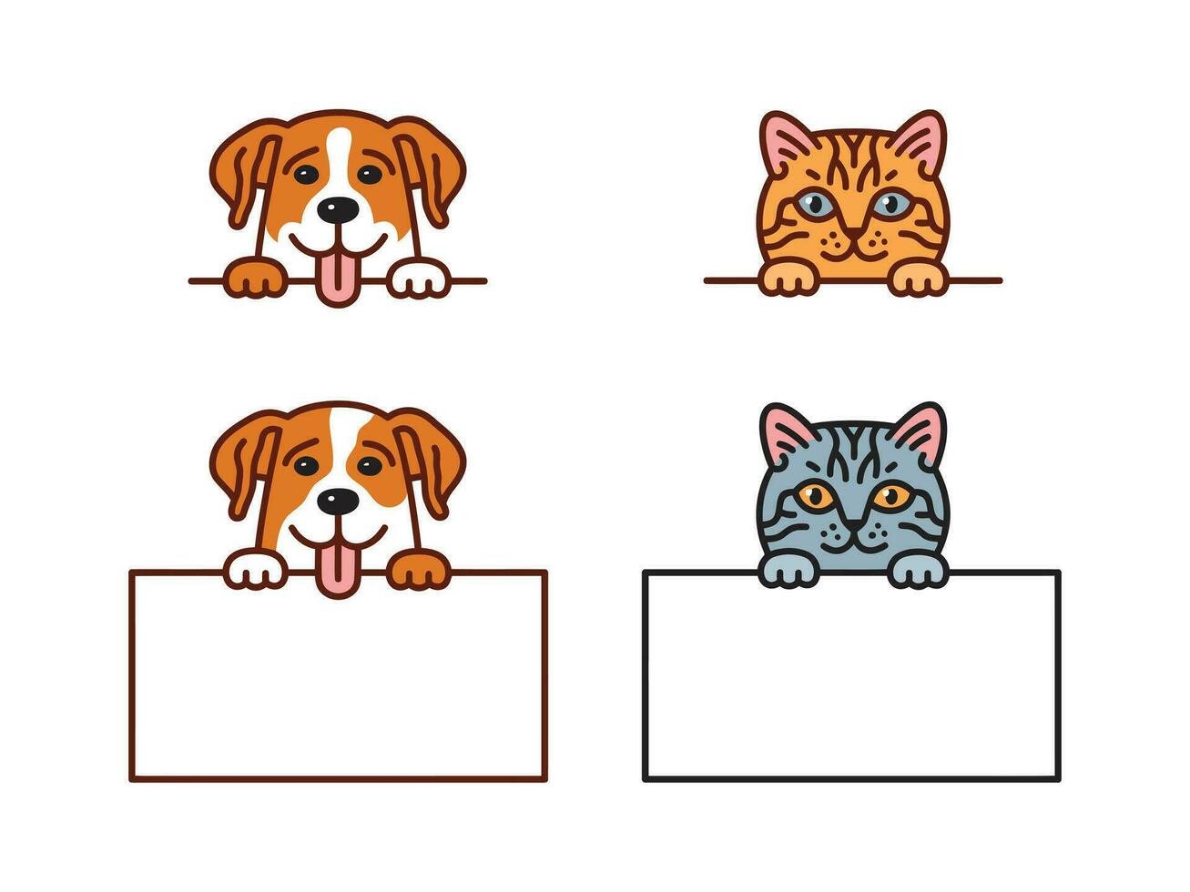 chat et chien vecteur illustration