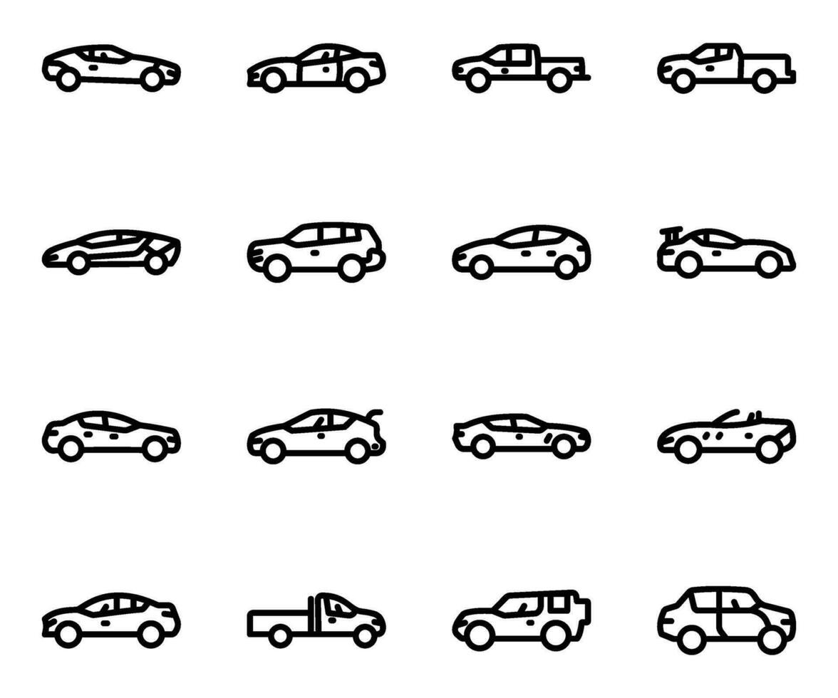 pack de les types de automobiles Icônes vecteur