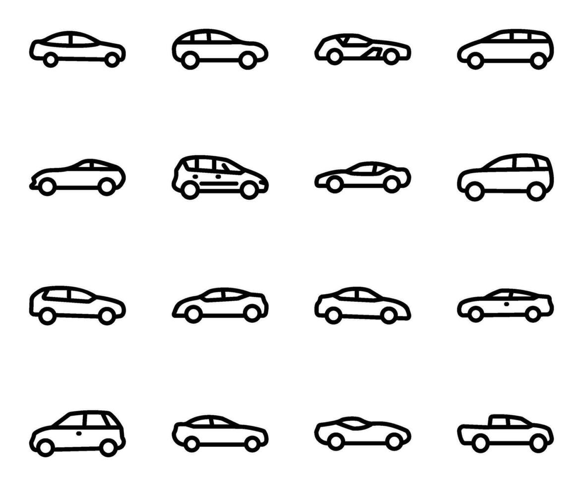 pack de famille voitures Icônes vecteur