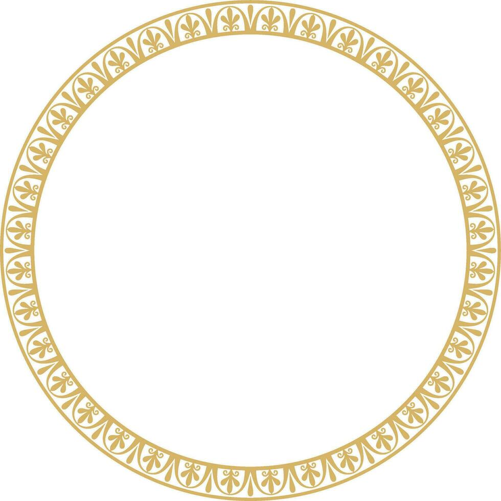 vecteur or rond monochrome cadre, frontière, classique grec méandre ornement. à motifs cercle, bague de ancien Grèce et le romain Empire.