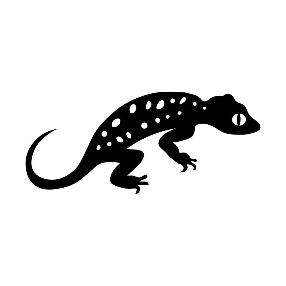 gecko noir vecteur icône isolé sur blanc Contexte