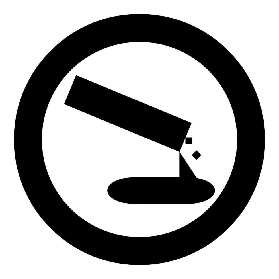 béton verse moulage icône dans cercle rond noir Couleur vecteur illustration image solide contour style