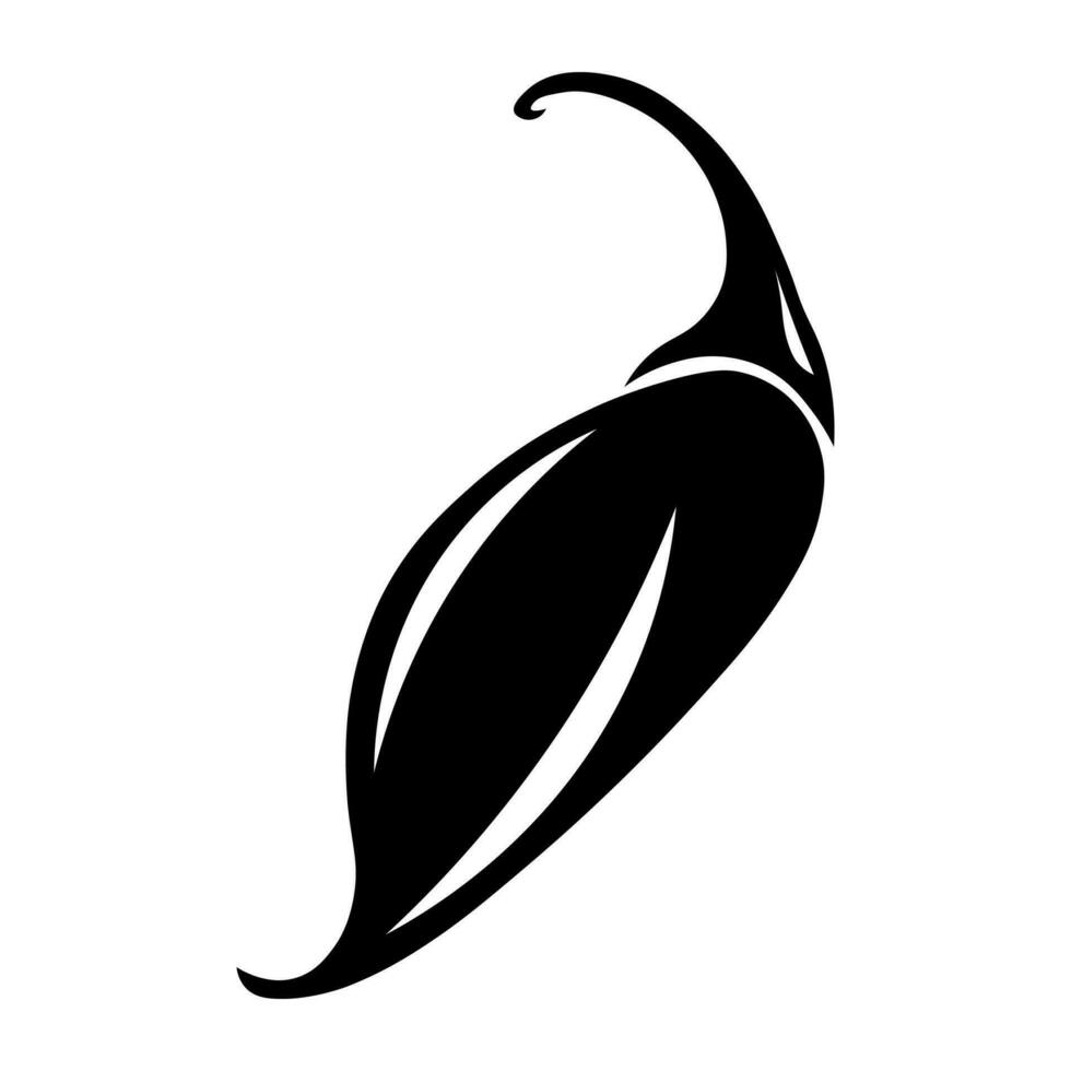 Chili poivre noir vecteur icône isolé sur blanc Contexte